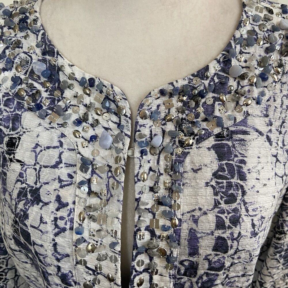 Chico’s Amina Jacket Pretty Python Embellished Ja… - image 3